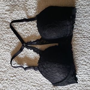 VS PINK Date Lace Racerback Front Close Floral Lace Bra